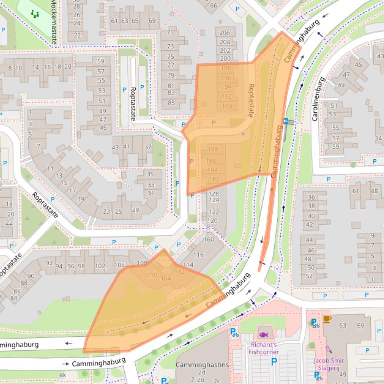 Kaart van postcodegebied 8926RS.