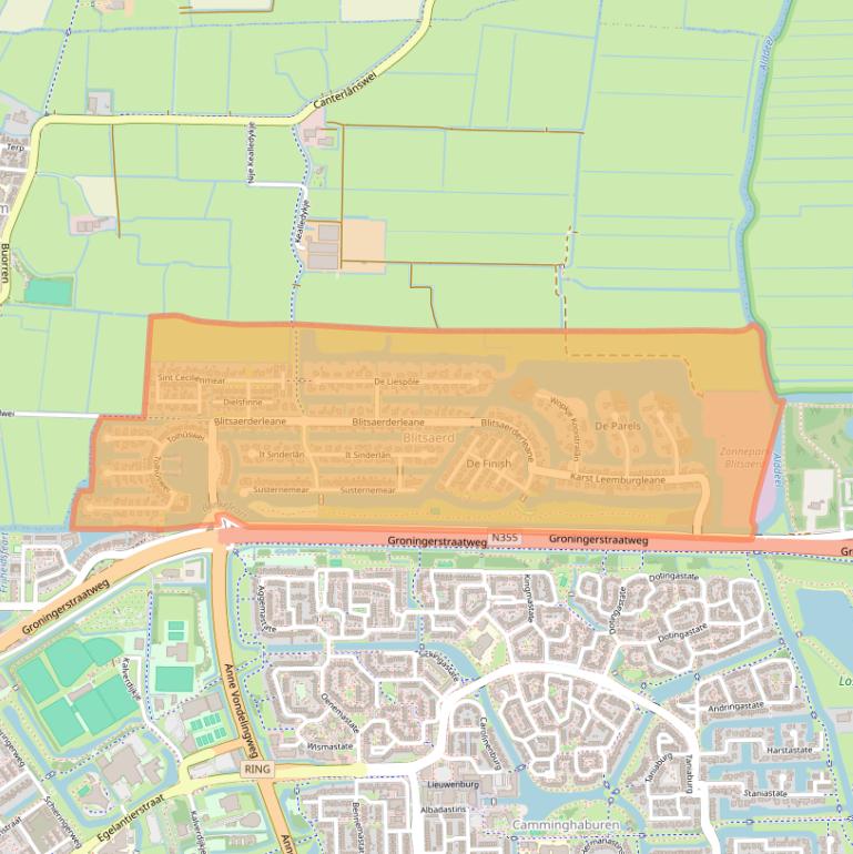 Kaart van postcodegebied 8927.