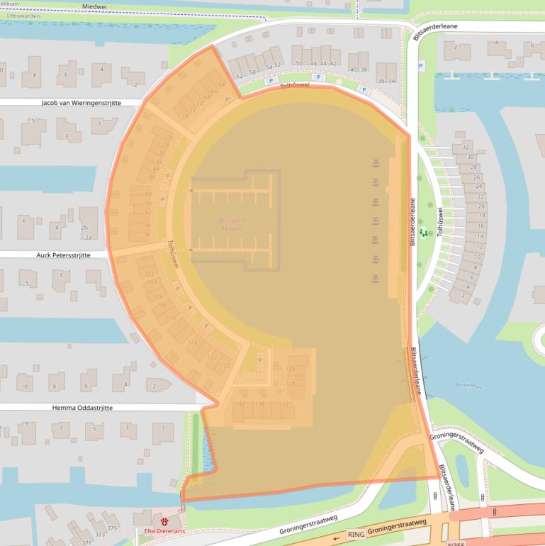 Kaart van postcodegebied 8927AG.
