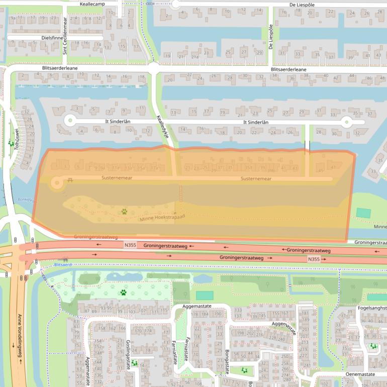 Kaart van postcodegebied 8927AJ.