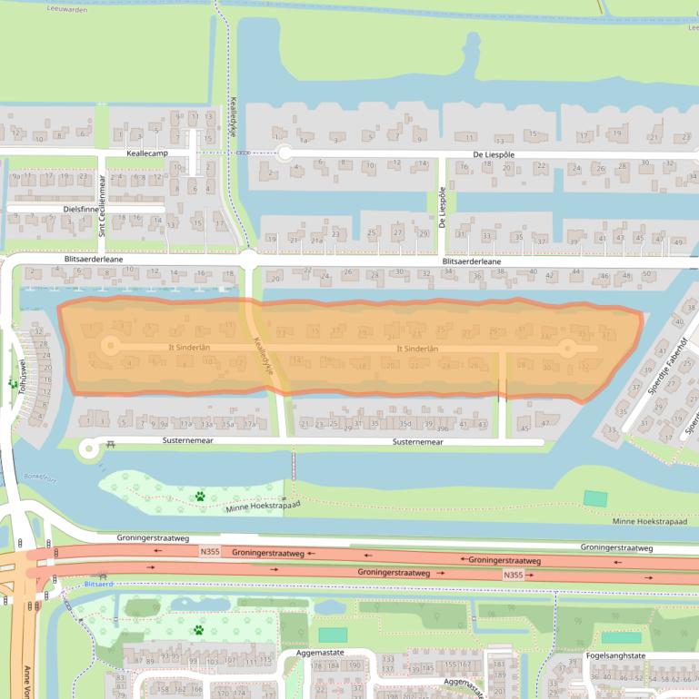 Kaart van postcodegebied 8927AK.