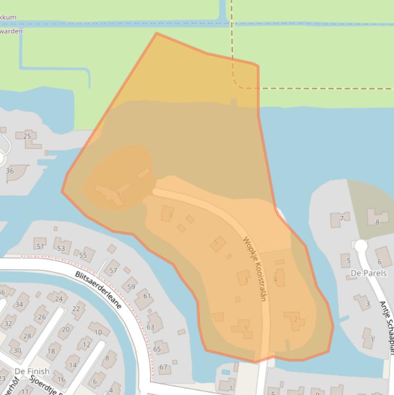 Kaart van postcodegebied 8927AV.