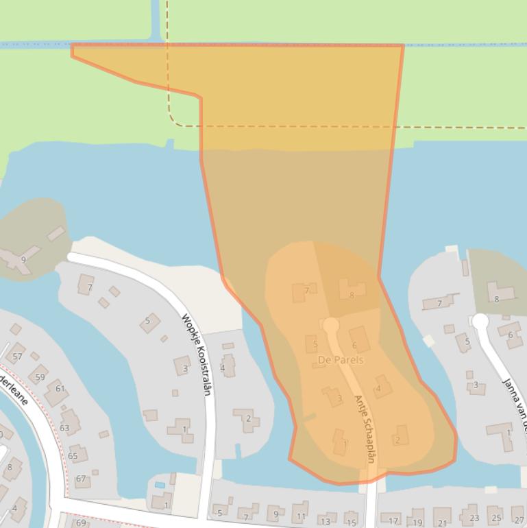 Kaart van postcodegebied 8927AW.