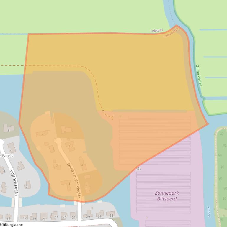 Kaart van postcodegebied 8927AX.