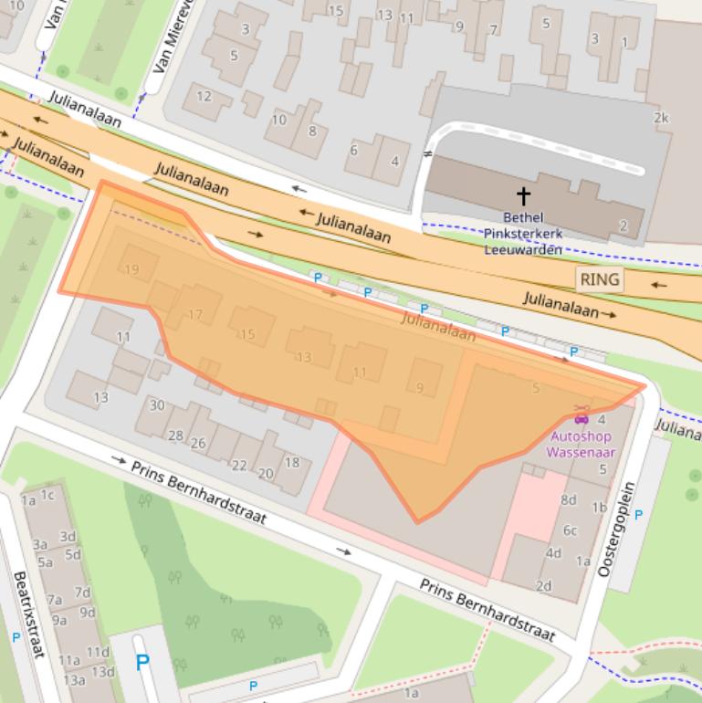 Kaart van postcodegebied 8931AA.