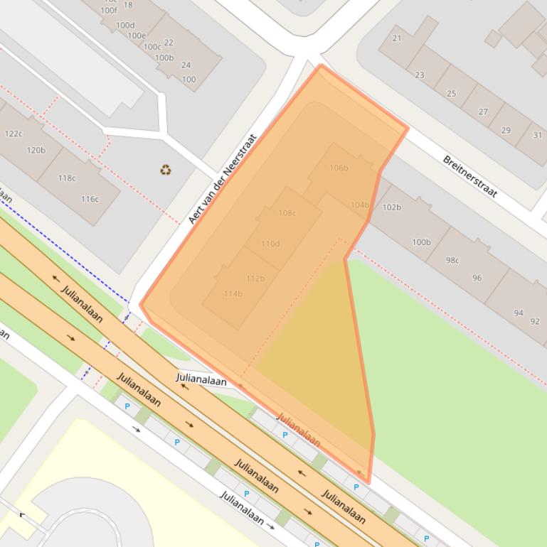 Kaart van postcodegebied 8932AJ.