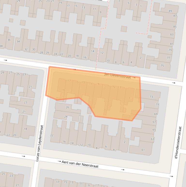 Kaart van postcodegebied 8932AW.