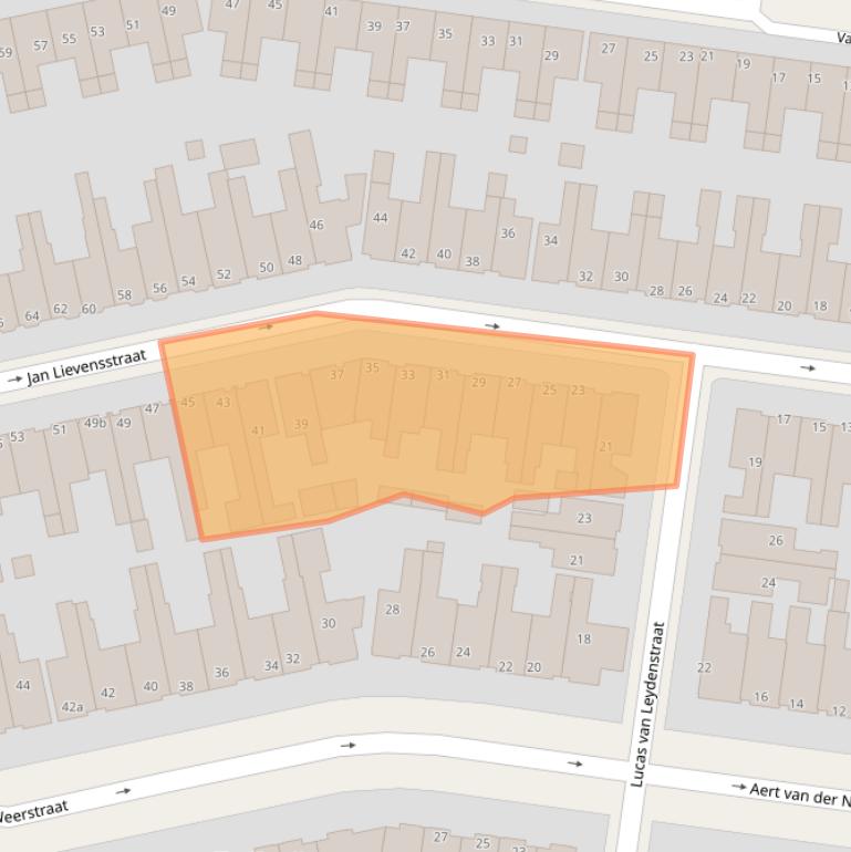 Kaart van postcodegebied 8932AX.