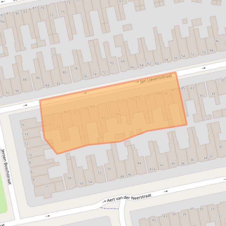 Kaart van postcodegebied 8932AZ.