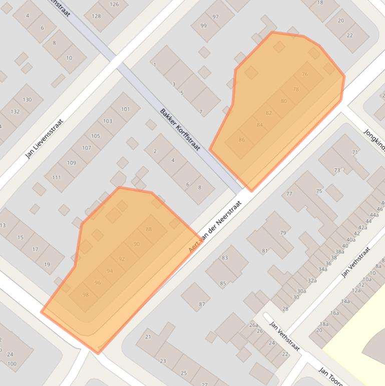 Kaart van postcodegebied 8932BP.