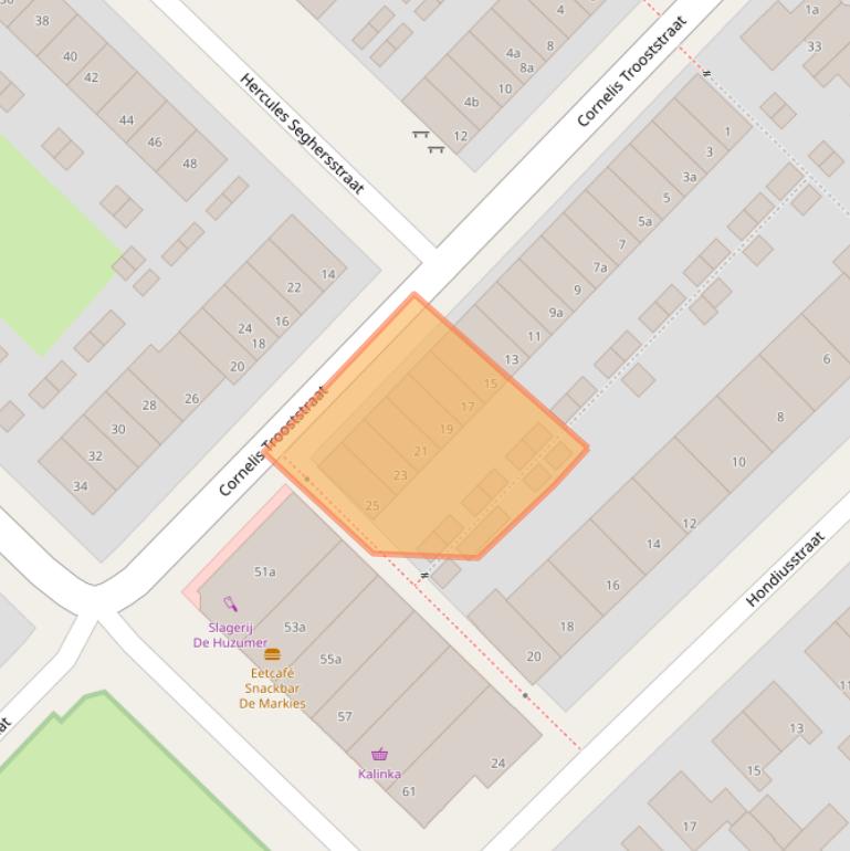 Kaart van postcodegebied 8932BT.