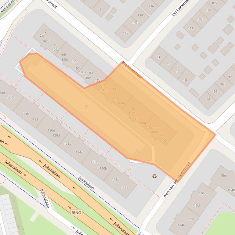 Kaart van postcodegebied 8932CB.