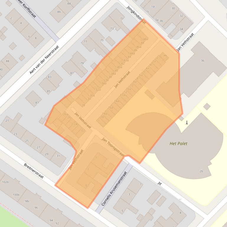 Kaart van postcodegebied 8932CH.