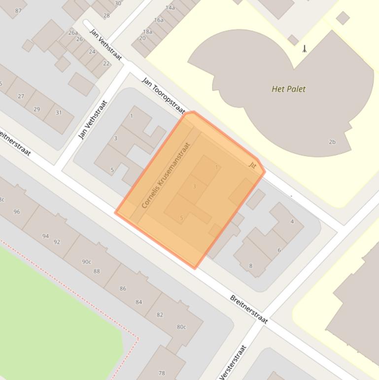 Kaart van postcodegebied 8932CJ.