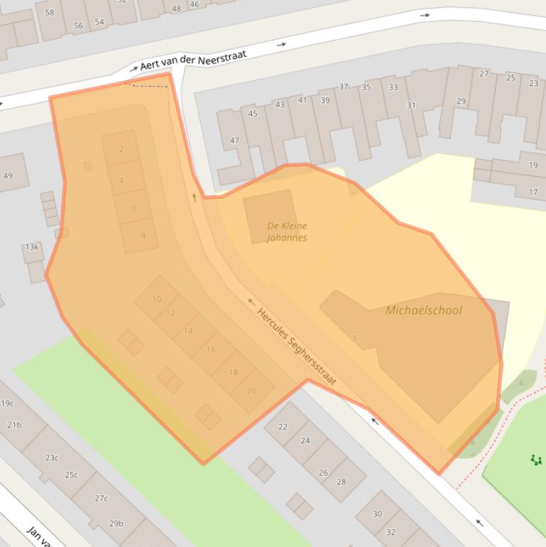 Kaart van postcodegebied 8932DG.