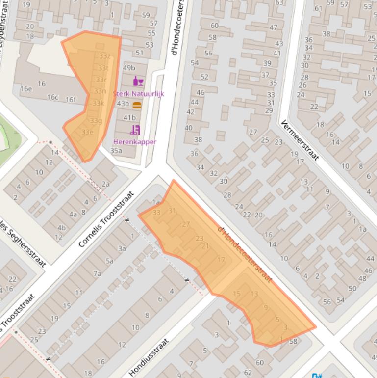 Kaart van postcodegebied 8932DN.
