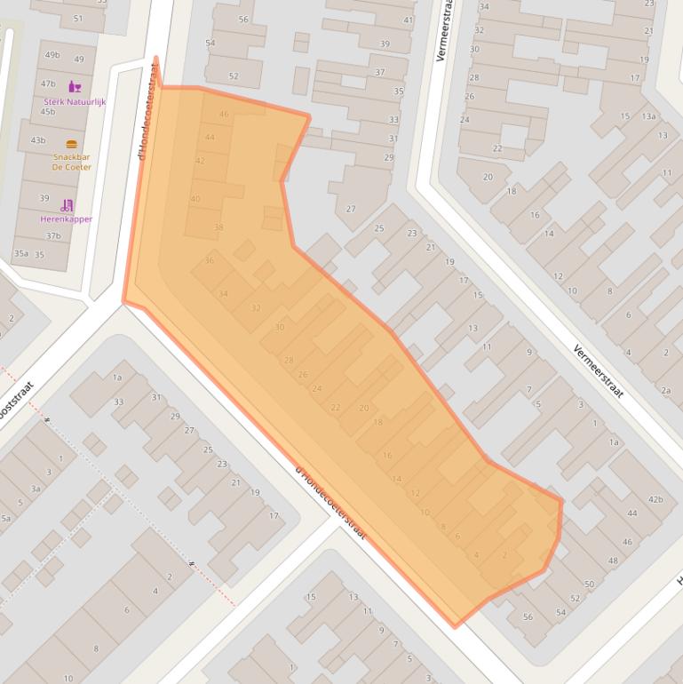 Kaart van postcodegebied 8932DS.
