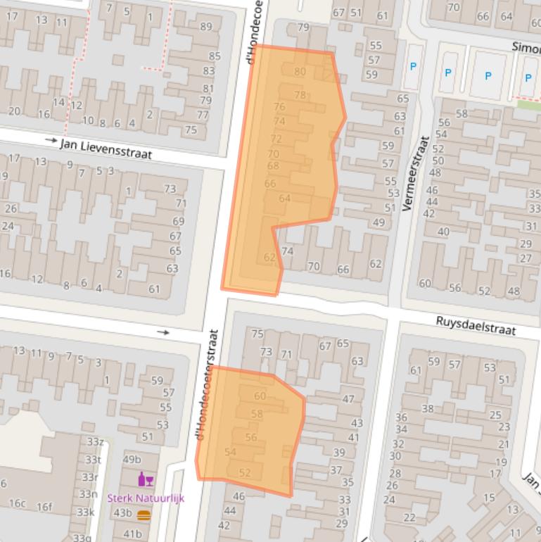 Kaart van postcodegebied 8932DT.