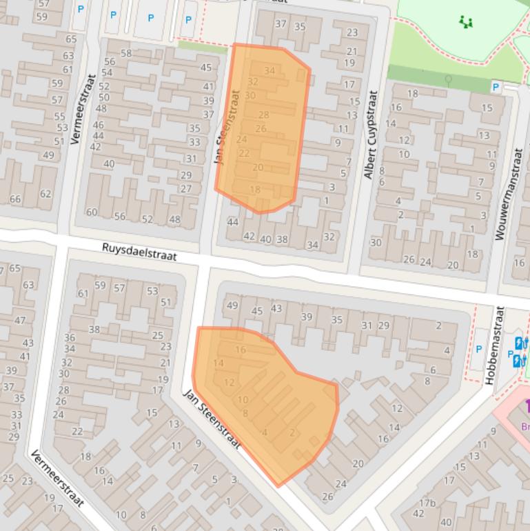 Kaart van postcodegebied 8932EB.
