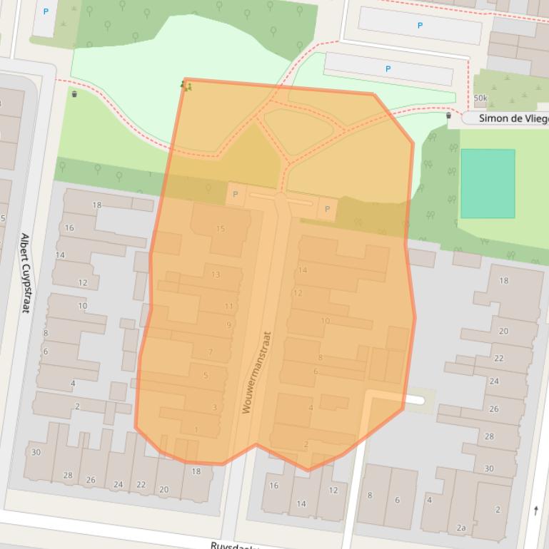 Kaart van postcodegebied 8932ED.