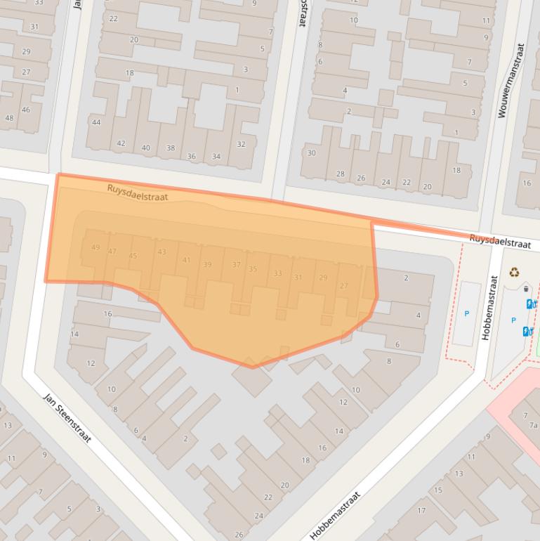 Kaart van postcodegebied 8932EG.