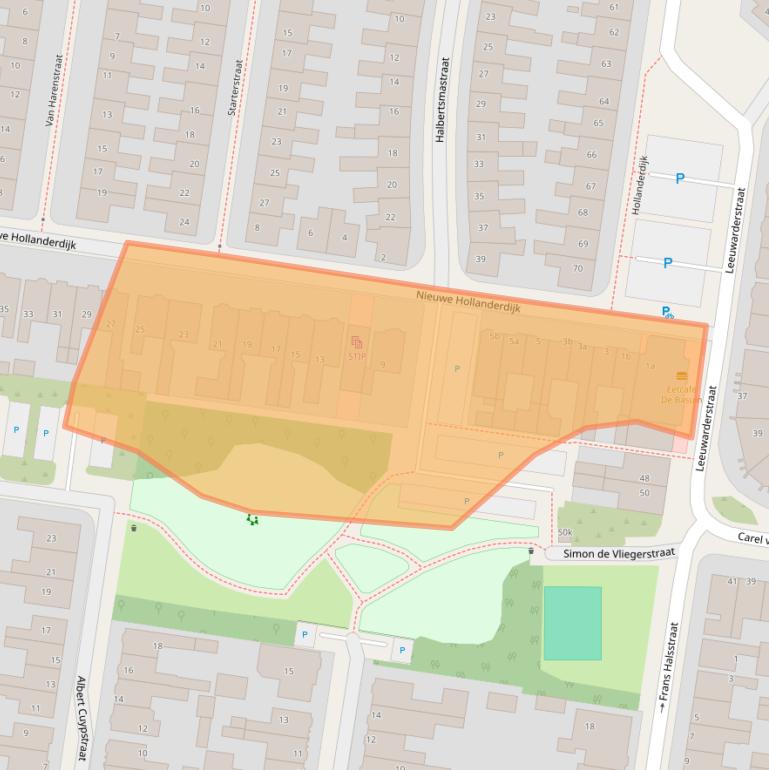 Kaart van postcodegebied 8932ES.