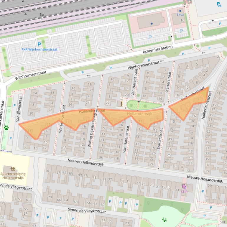 Kaart van postcodegebied 8932EV.