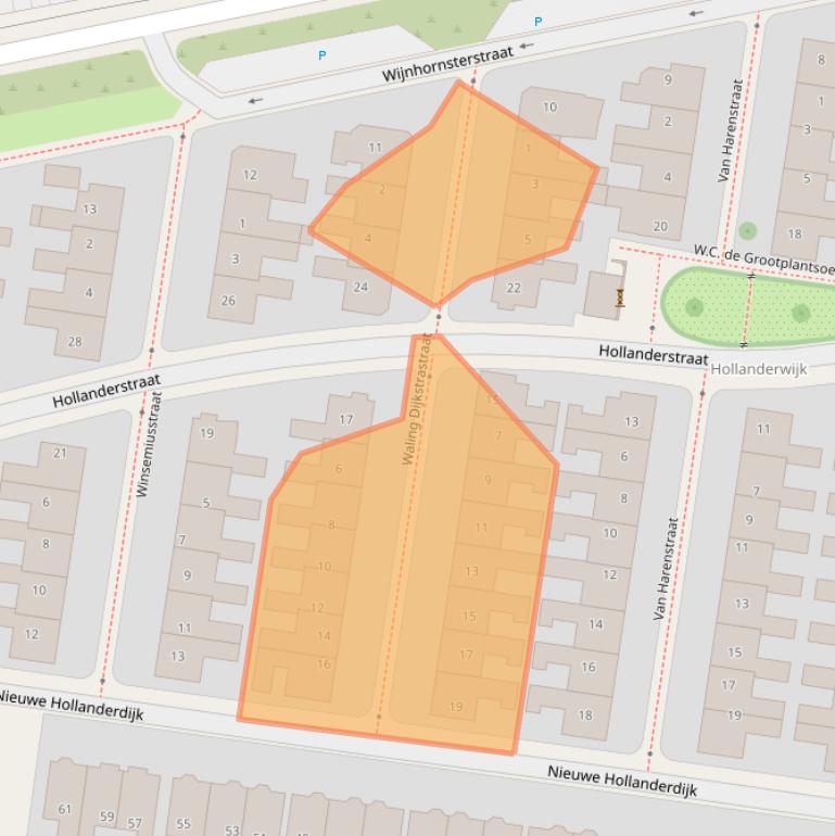 Kaart van postcodegebied 8932GB.