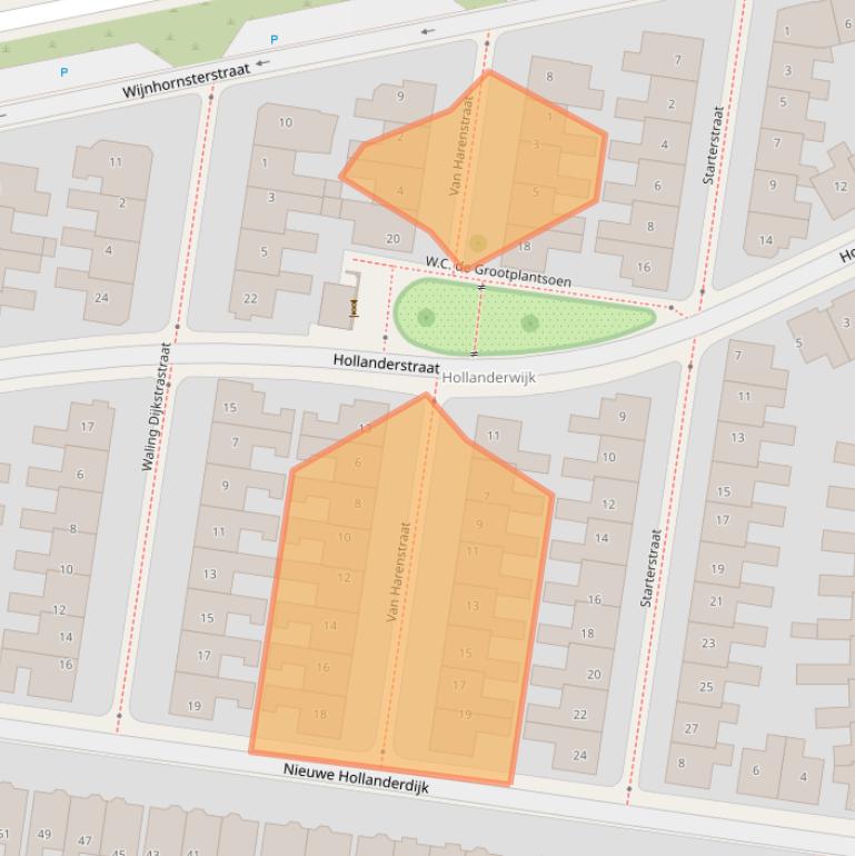 Kaart van postcodegebied 8932GC.