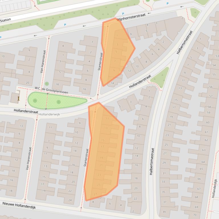 Kaart van postcodegebied 8932GD.