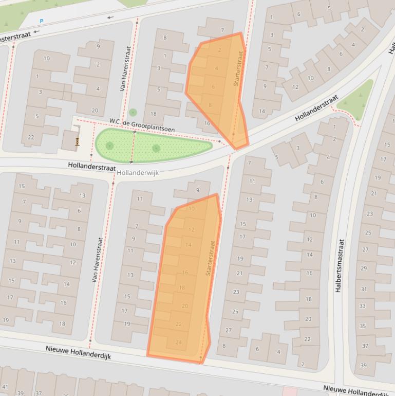 Kaart van postcodegebied 8932GE.