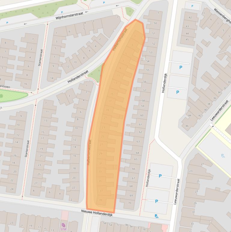 Kaart van postcodegebied 8932GG.