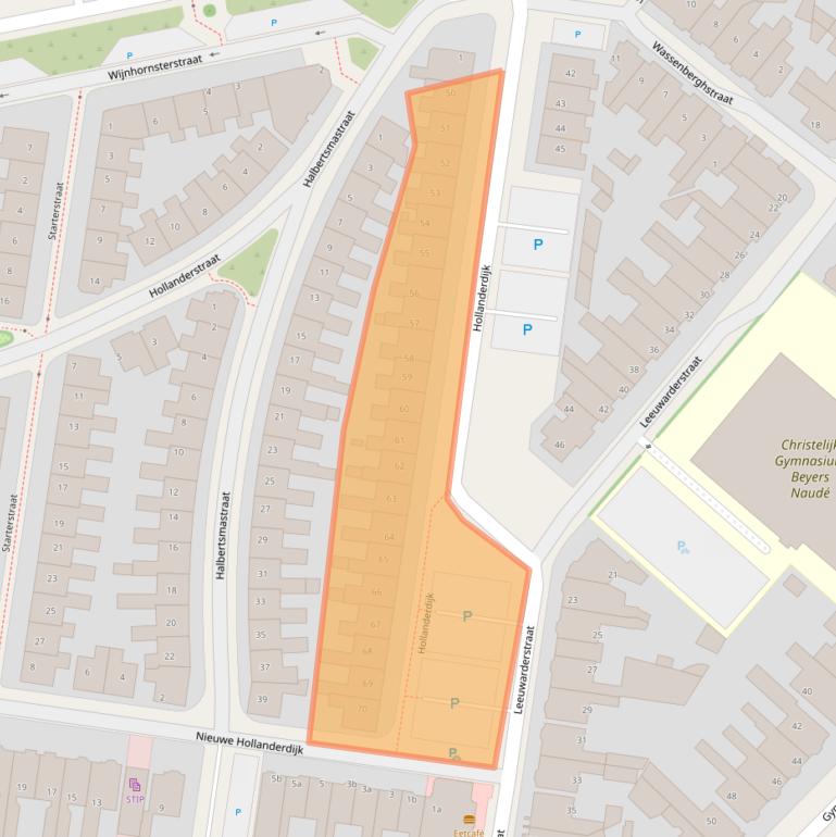 Kaart van postcodegebied 8932GL.