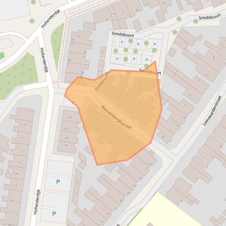 Kaart van postcodegebied 8932GM.