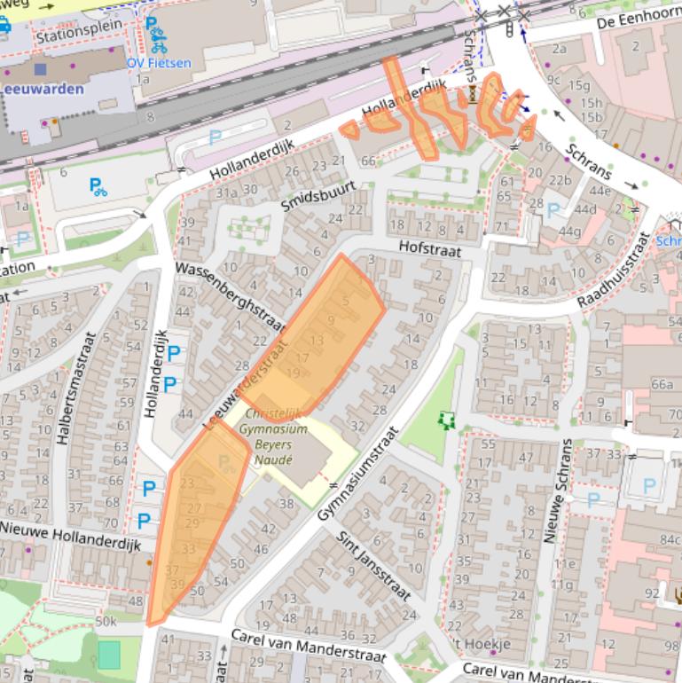 Kaart van postcodegebied 8932GN.