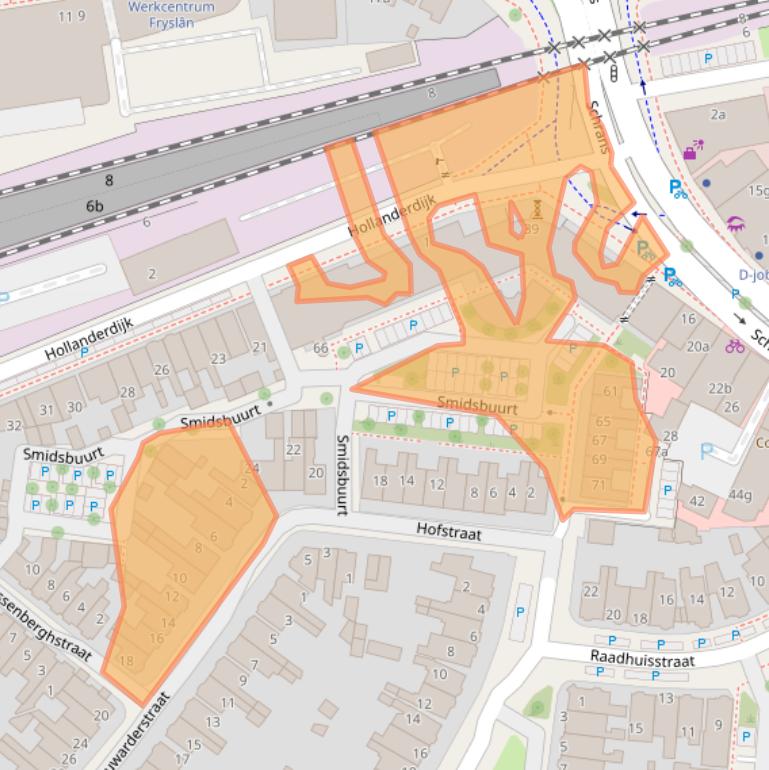 Kaart van postcodegebied 8932GP.