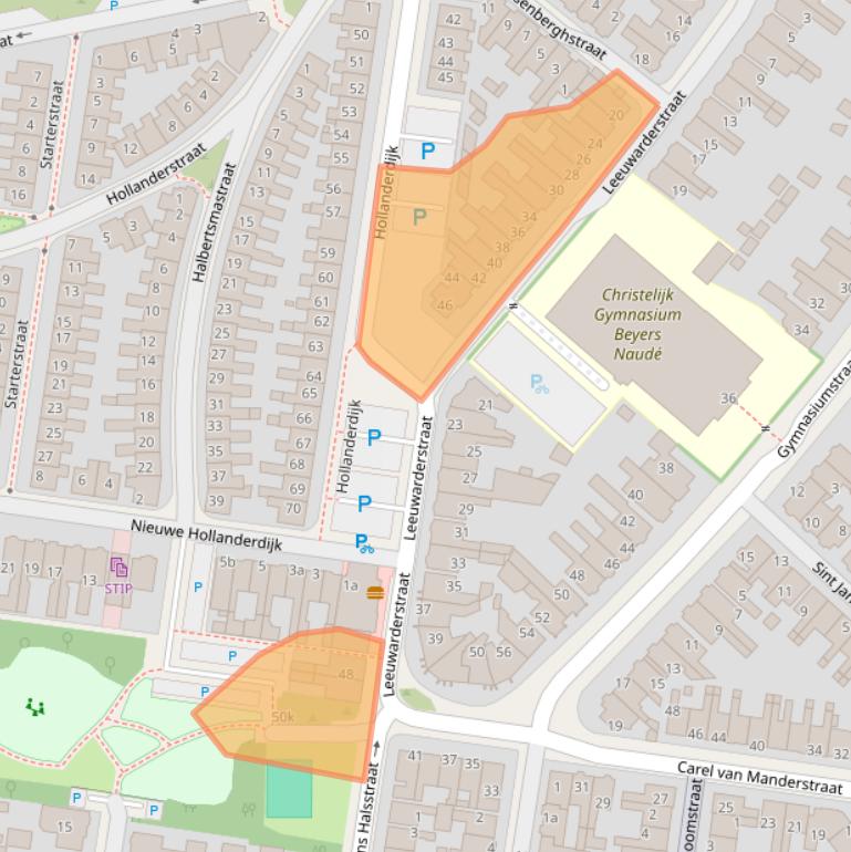 Kaart van postcodegebied 8932GR.