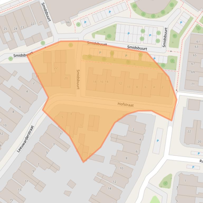 Kaart van postcodegebied 8932GS.