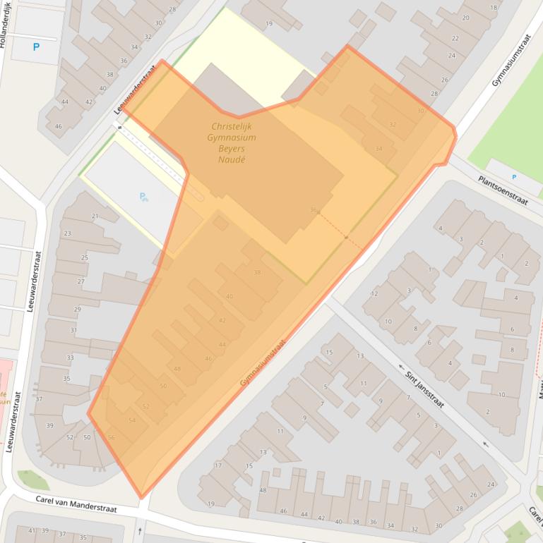 Kaart van postcodegebied 8932GW.