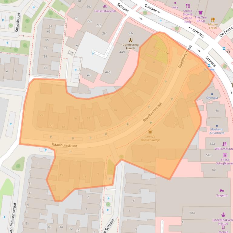 Kaart van postcodegebied 8932GX.