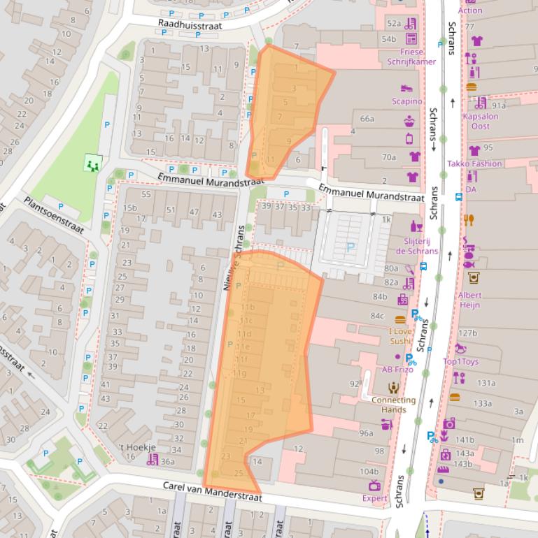 Kaart van postcodegebied 8932HA.