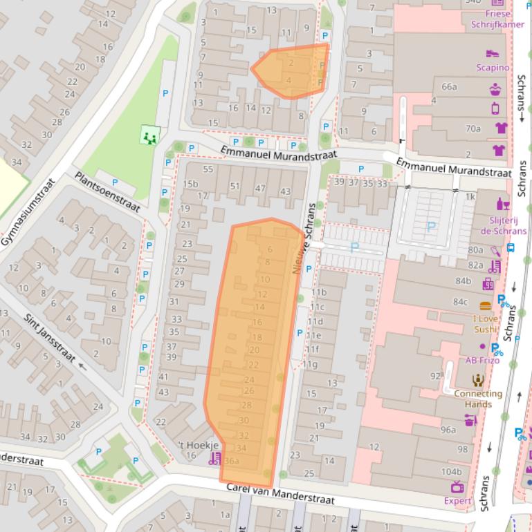 Kaart van postcodegebied 8932HB.