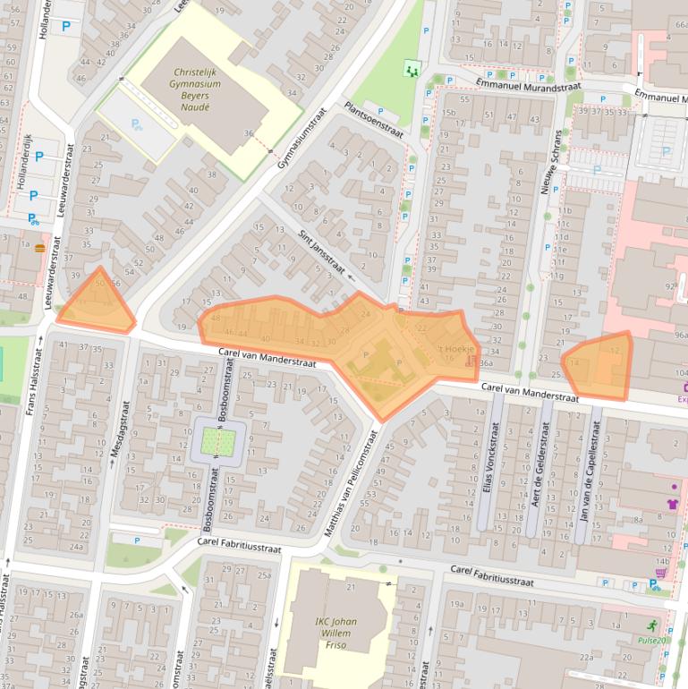Kaart van postcodegebied 8932HJ.