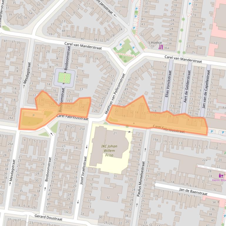 Kaart van postcodegebied 8932HP.