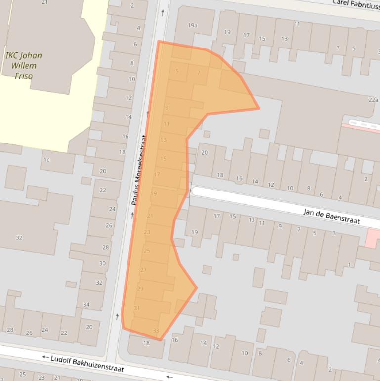 Kaart van postcodegebied 8932HR.