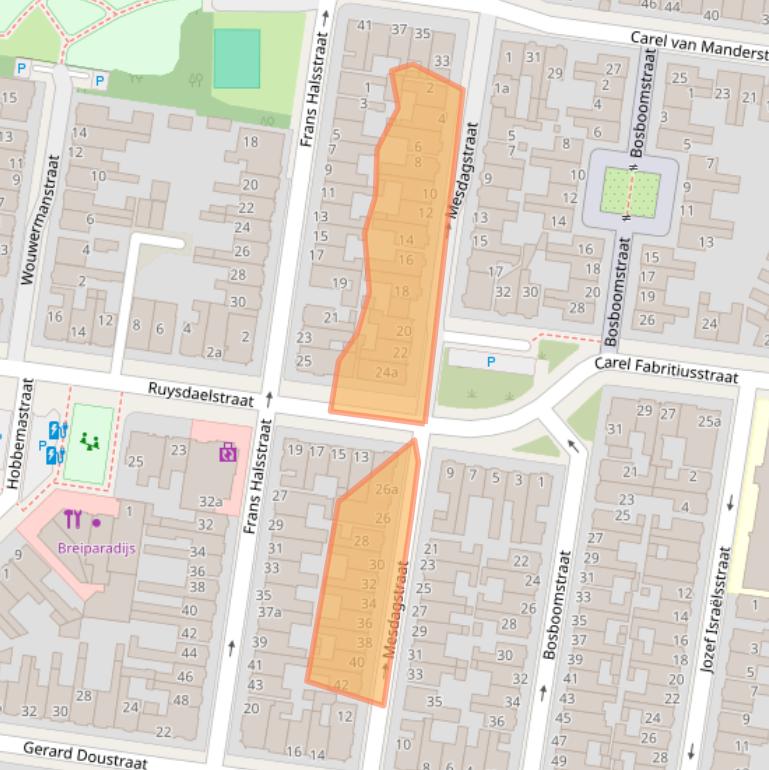 Kaart van postcodegebied 8932JA.