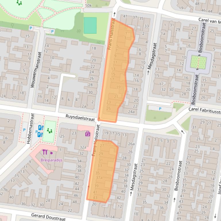 Kaart van postcodegebied 8932JB.