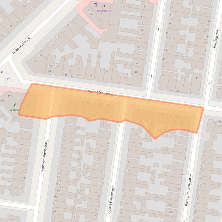 Kaart van postcodegebied 8932JH.