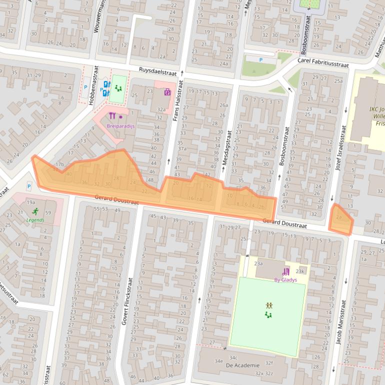 Kaart van postcodegebied 8932JJ.