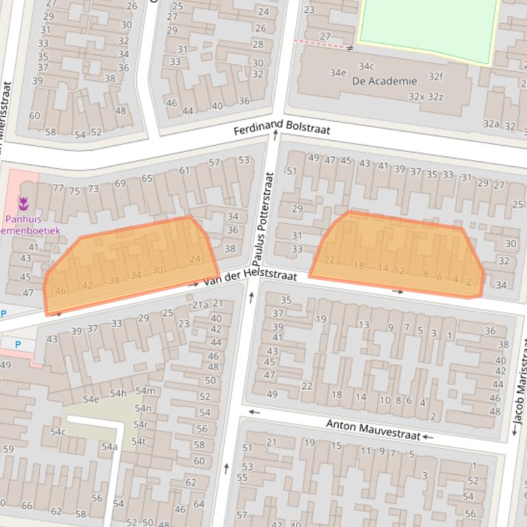 Kaart van postcodegebied 8932JV.